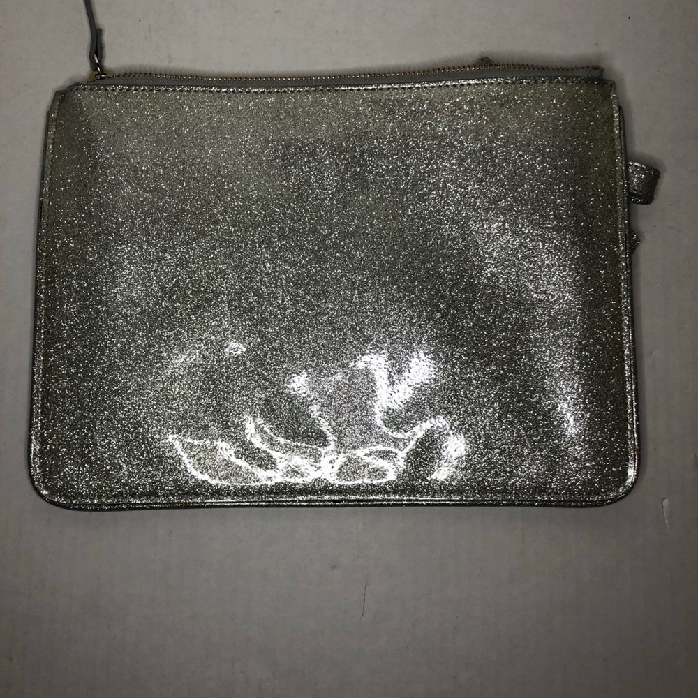 Kate Spade Georgia Glitter Bug Clutch Silver EUC - Picture 8 of 10
